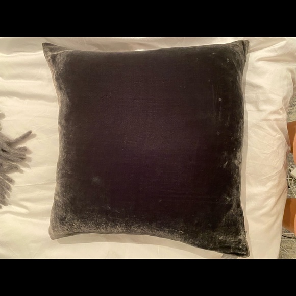 2 Charcoal Velvet 20x20 Aviva Stanoff Pillows - Picture 4 of 8